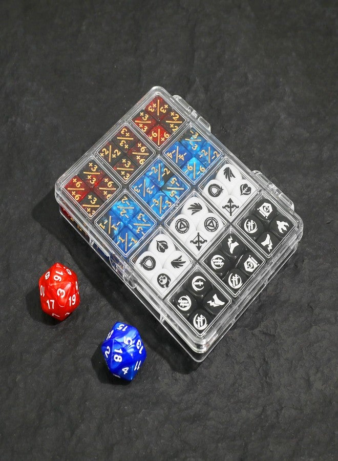 FourDragons 50 Pieces 12mm MTG Dice Counters Icon Abilities Keywords Tokens, Mini Dice CCG Creature Stats Buff Tokens for Magic The gatering, Compatible with MTG TCG Magic Card Games Accessories - Image 5